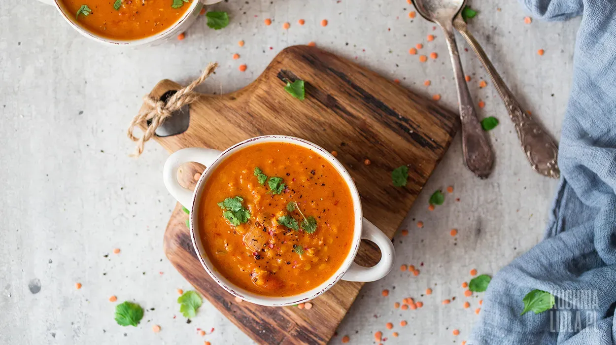 Zupa z soczewicy z pomidorami
