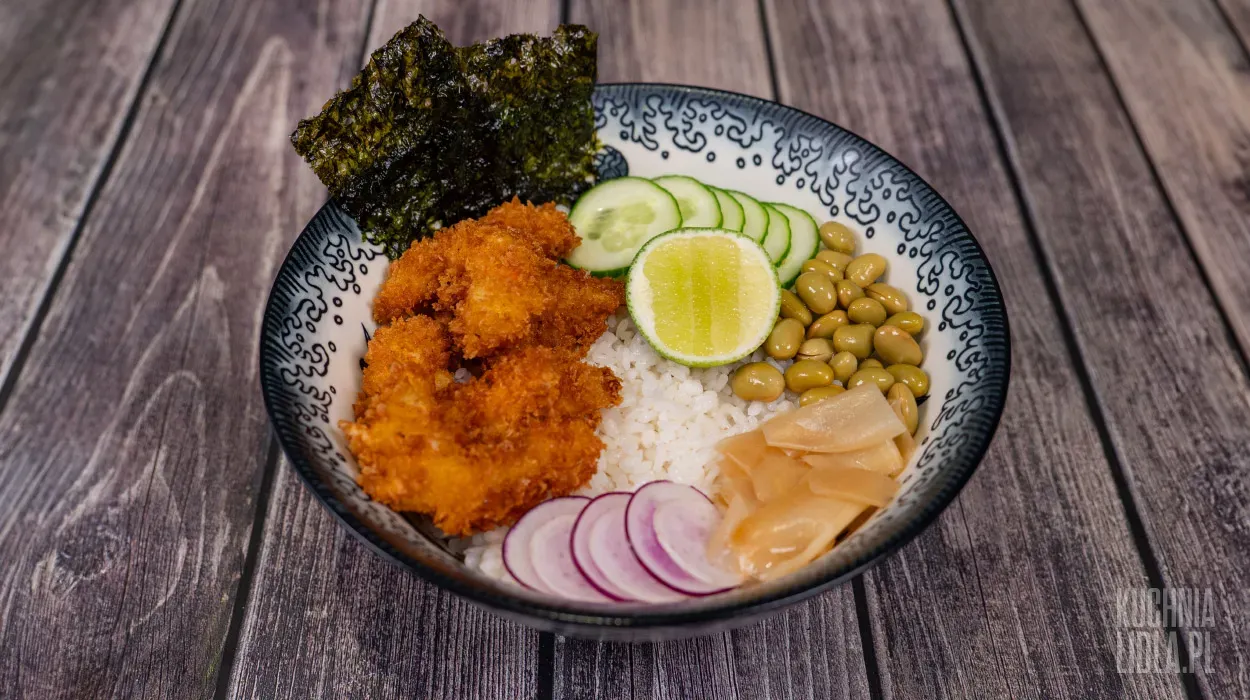 Donburi z krewetkami