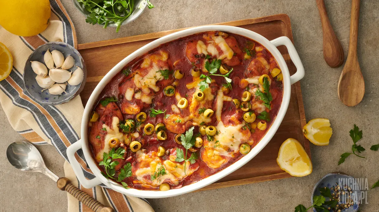 Kurczak zapiekany z chorizo 