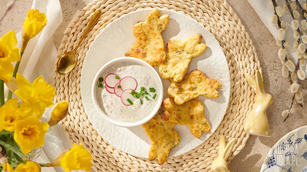 Ziemniaczane krokiety zajączki z dipem