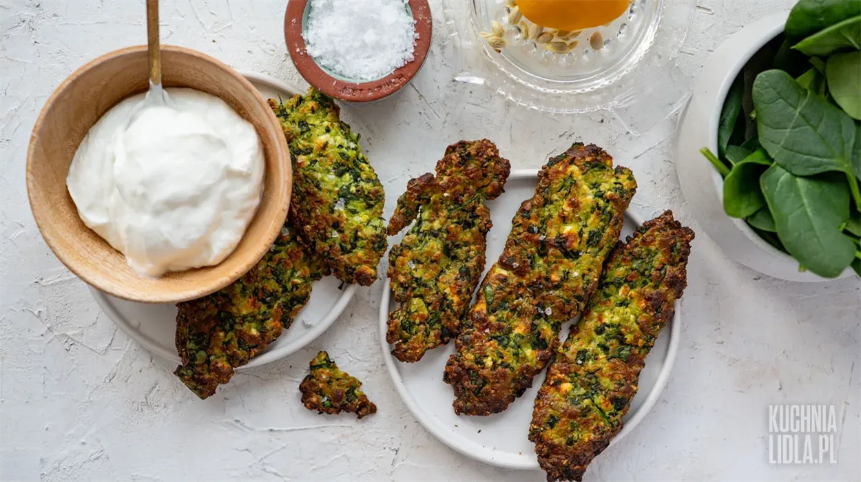 Placuszki ze szpinakiem i fetą z airfryera