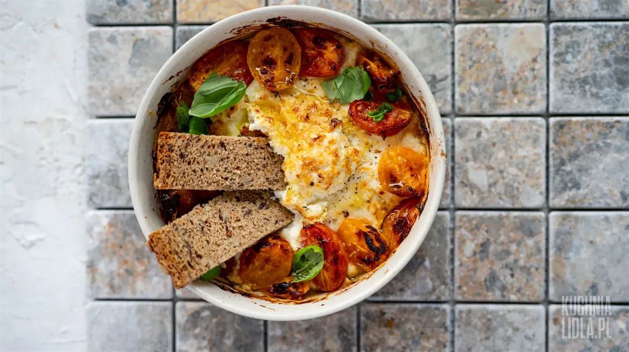 Pieczona ricotta z pomidorkami