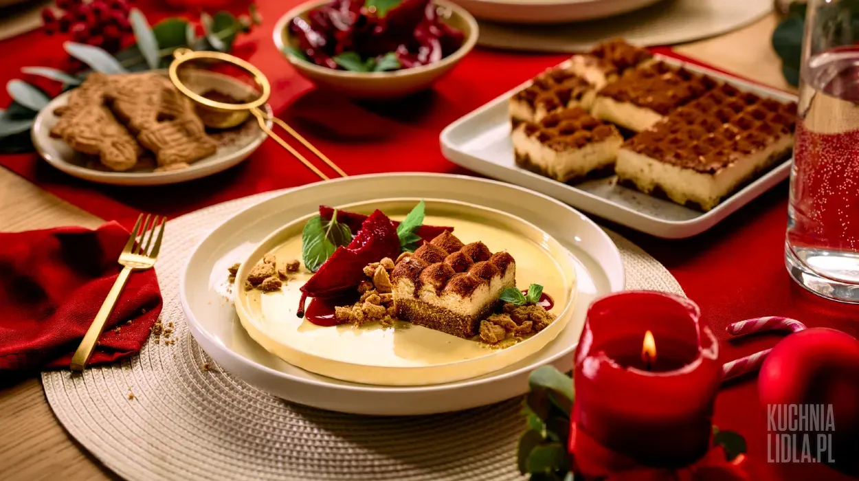 Tiramisu z gruszką w czerwonym winie i kruszonką korzenną