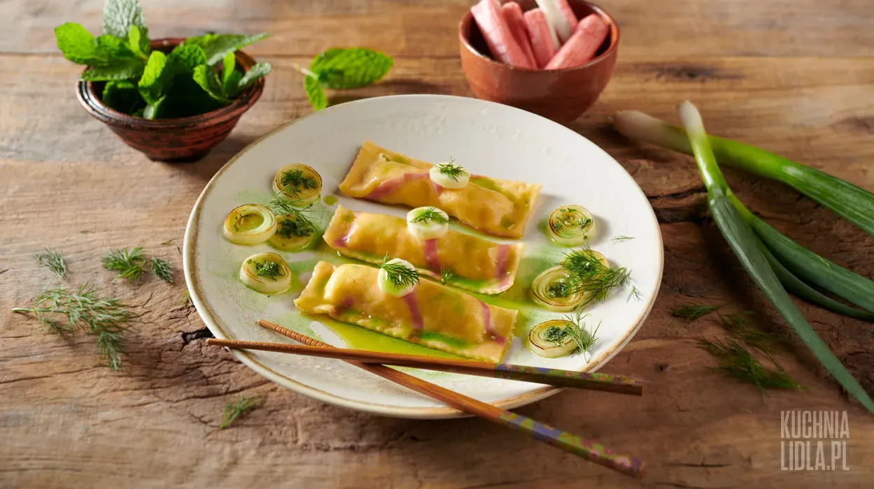Ravioli z surimi i olejem porowym Ravioli z surimi i olejem porowym