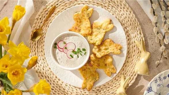 Ziemniaczane krokiety zajączki z dipem