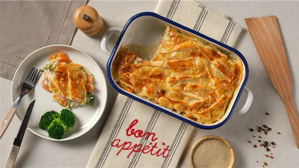 Blanquette zapiekane pod ciastem francuskim