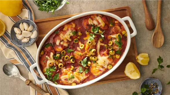 Kurczak zapiekany z chorizo 