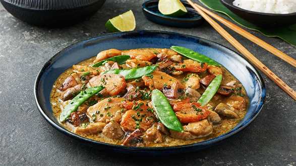 Zielone curry z groszkiem cukrowym