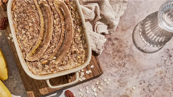 Pieczona owsianka z bananem