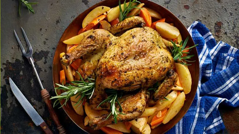 Pieczony kurczak chermoula z warzywami-image