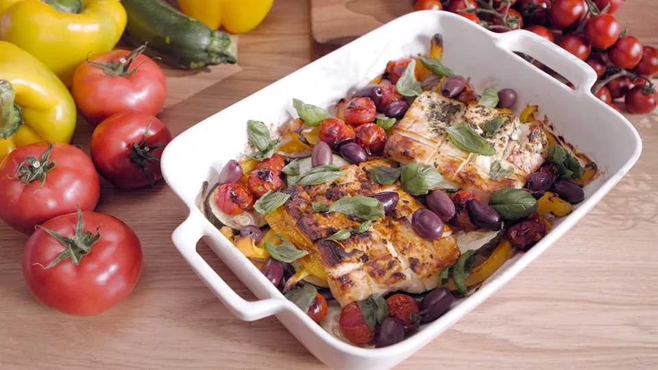 Pieczona feta z warzywami-image