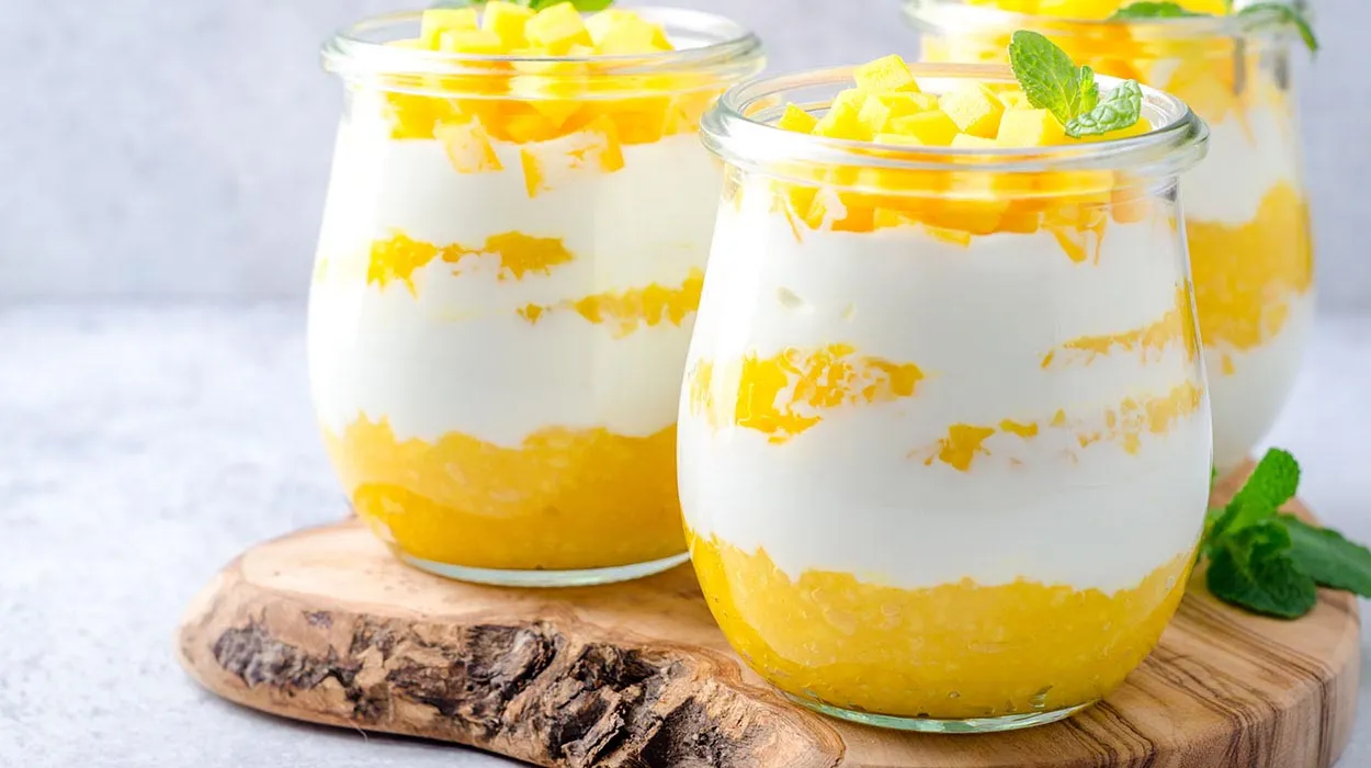Deser z mango i jogurtem greckim