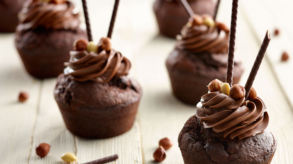 Czekoladowa Mega Muffina z kremem czekoladowo-orzechowym